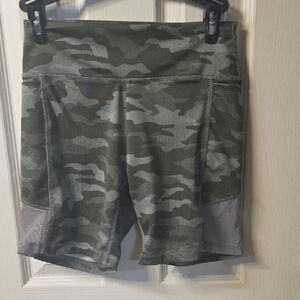 Victoria's Secret Green Camo Bike Shorts